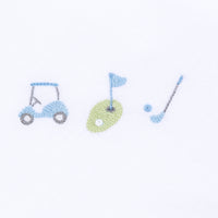 Tiny Tee Time Embroidered Bubble - Light Blue