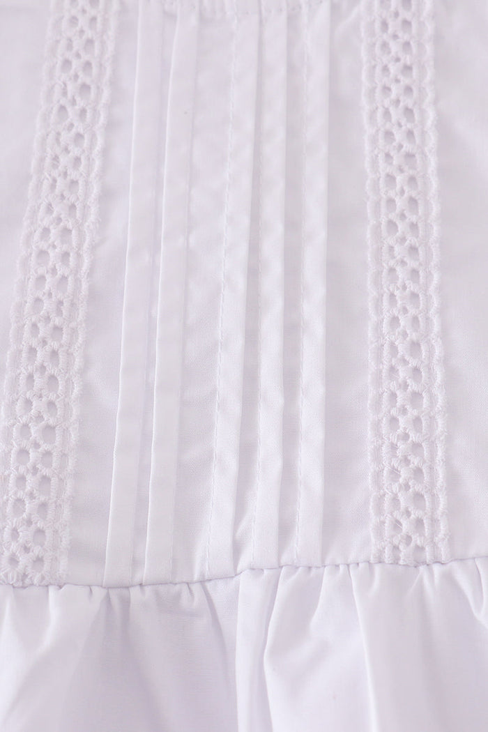 Premium white floral embroidery bloomer set