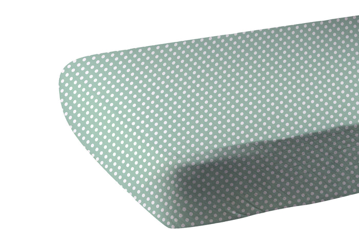 Jade Polka Dot Crib Sheet