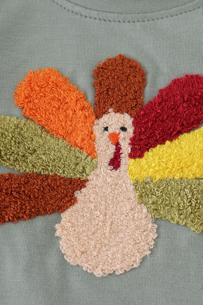 Sage turkey french knot bubble