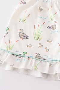 Sage duck girl pajamas set