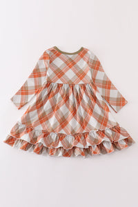 Khaki gingham mom&me dress