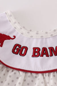 Maroon Alabama embroidery dot bloomer set
