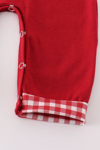 Maroon Alabama embroidery romper