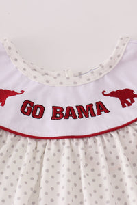 Maroon Alabama embroidery dot ruffle pants set