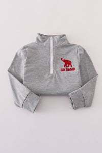 Alabama embroidery gingham pullover & pants set