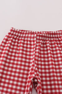 Alabama embroidery gingham pants set