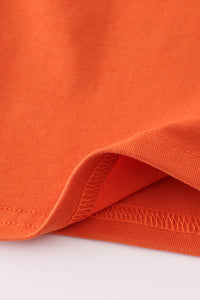 Rust deer embroidery gingham pants set