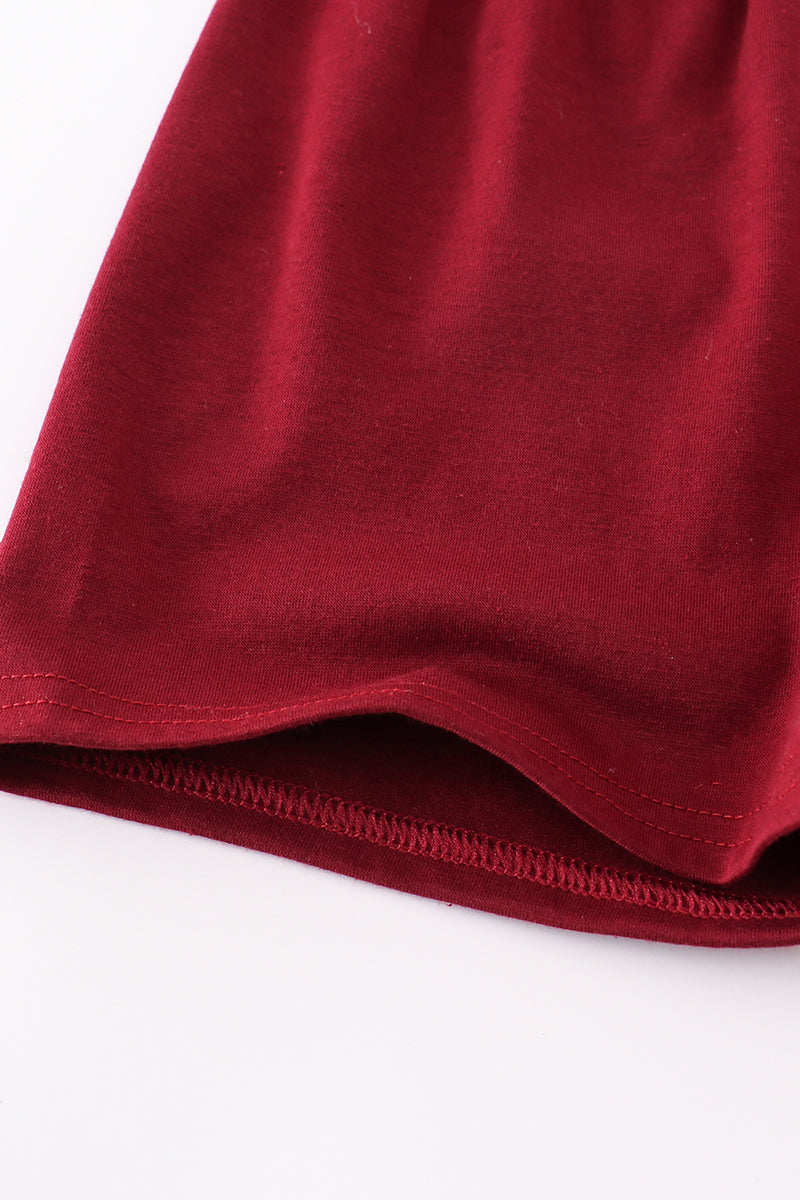 Maroon Mississippi applique stripe set