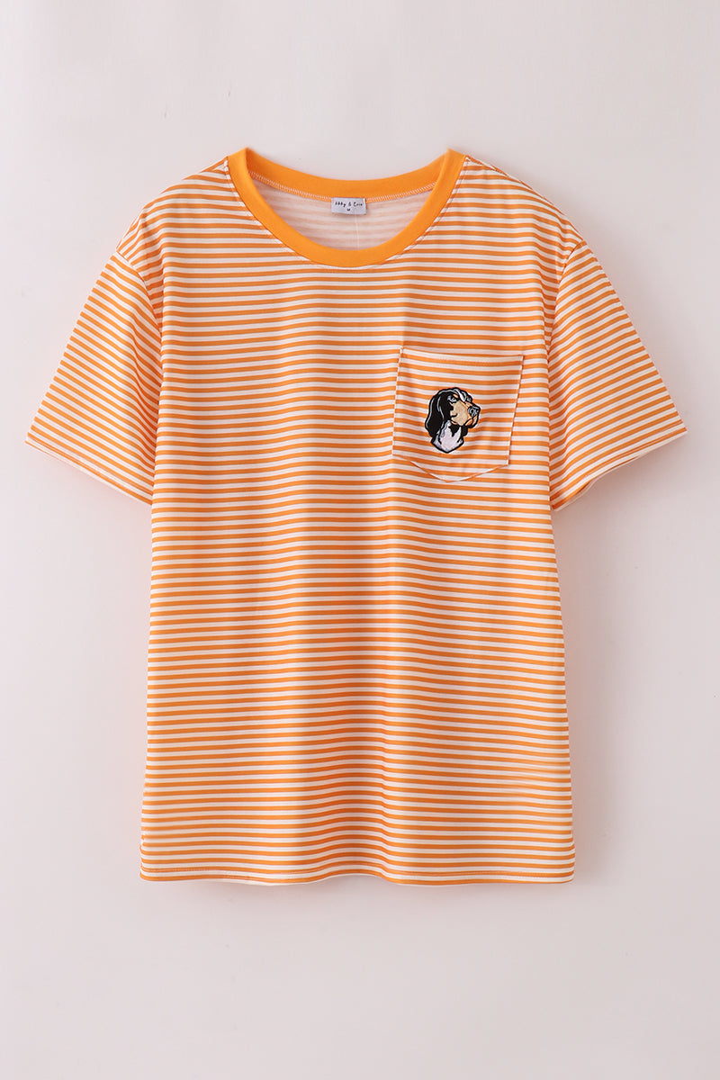 Orange tennessee applique stripe shirt