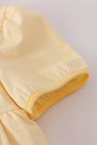 Yellow princess embroidery ruffle dress