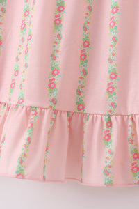 Pink floral smocked mom&me dress