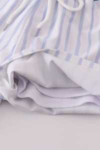 Blue stripe boy swim trunks UPF50+