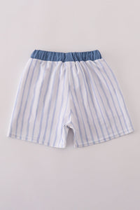 Blue stripe boy swim trunks UPF50+