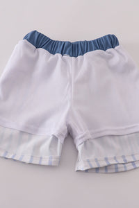 Blue stripe boy swim trunks UPF50+