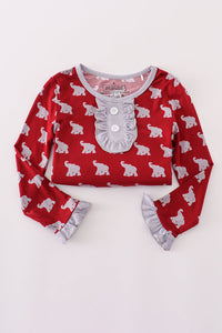 Alabama roll tide elephant print bamboo pajamas set