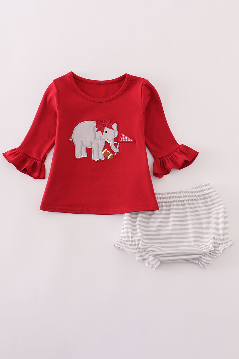 Alabama roll tide elephant applique ruffle bloomer set
