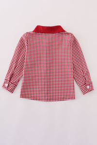 Alabama roll tide elephant embroidery button down shirt