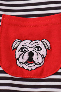 Georgia bulldog embroidery stripe top