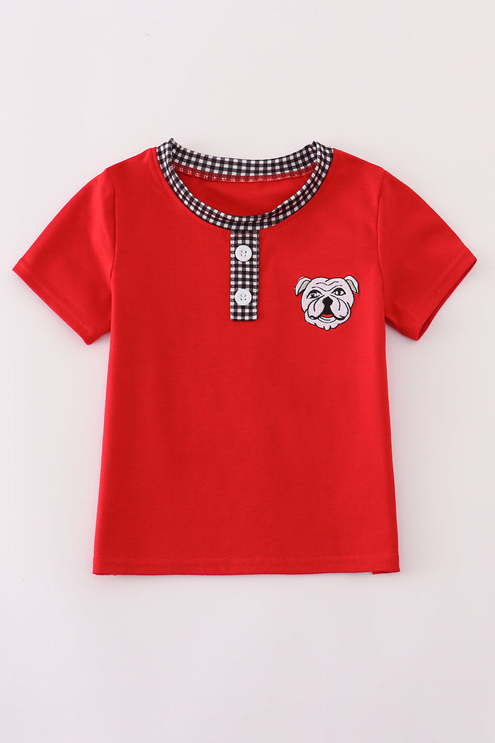 Georgia bulldog embroidery top
