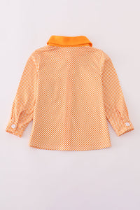 Orange Tennessee go vols applique button down shirt