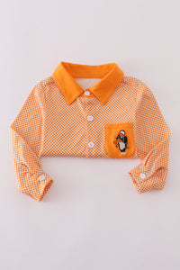 Orange Tennessee go vols applique button down shirt