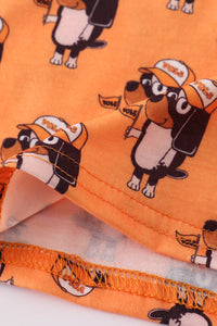 Orange Tennessee go vols print ruffle pajamas set