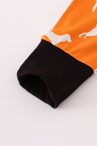 Orange Tennessee bamboo ruffle romper