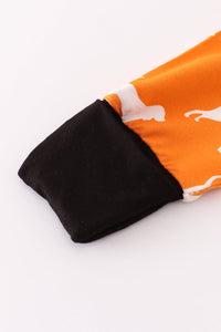 Orange Tennessee bamboo ruffle romper