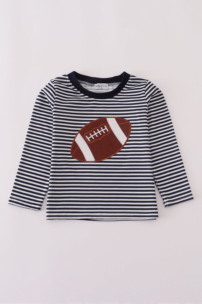 Navy football applique top