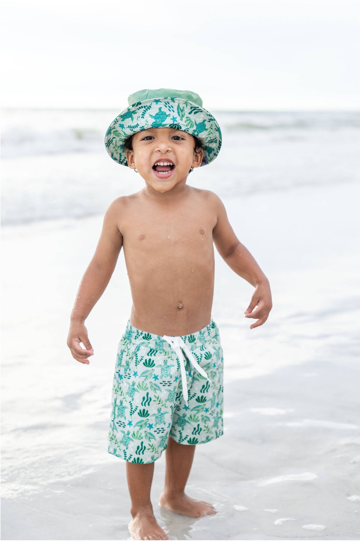 Save the Sea Turtles and Lucky Green Reversible Bucket Hat