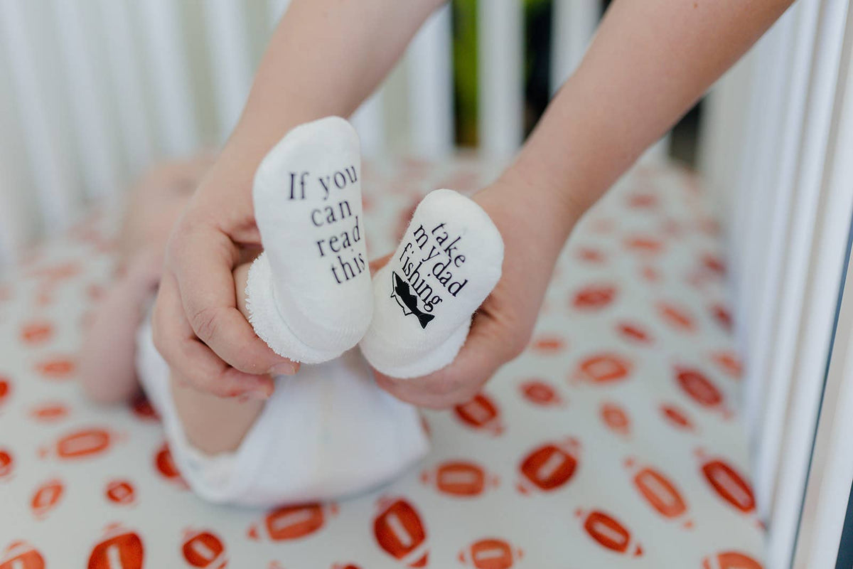 Take My Dad Fishing Baby Socks | Gifts for Dads