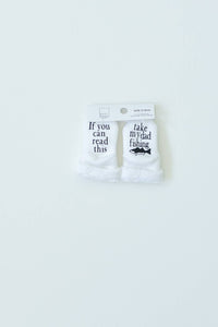Take My Dad Fishing Baby Socks | Gifts for Dads
