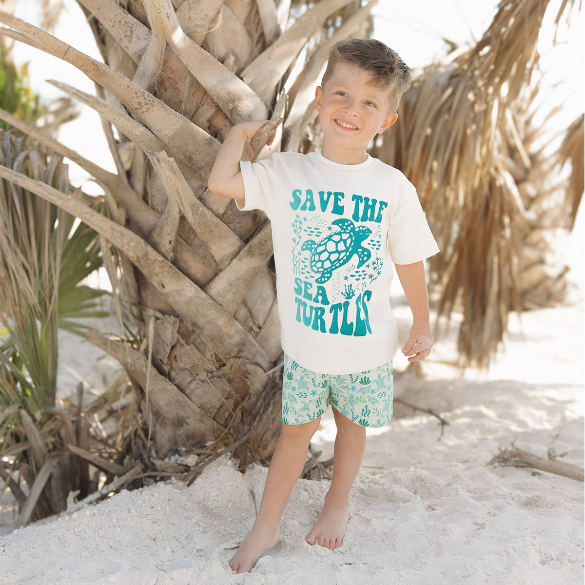 Save the Sea Turtles Boys Swim Trunks