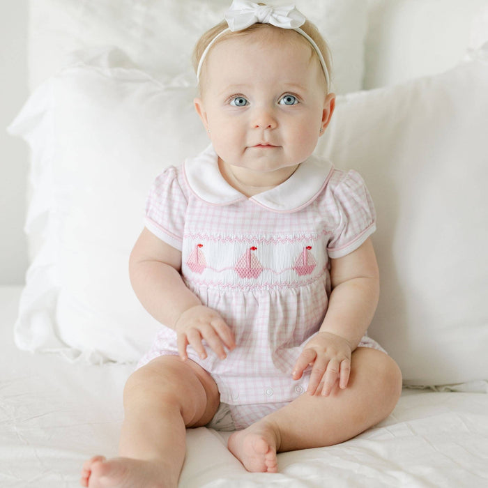 Ahoy Baby Classics Smocked Bubble - Pink