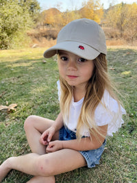 Kids Baseball Hat - Natural / Ladybug - (Girls 2-6/7y)