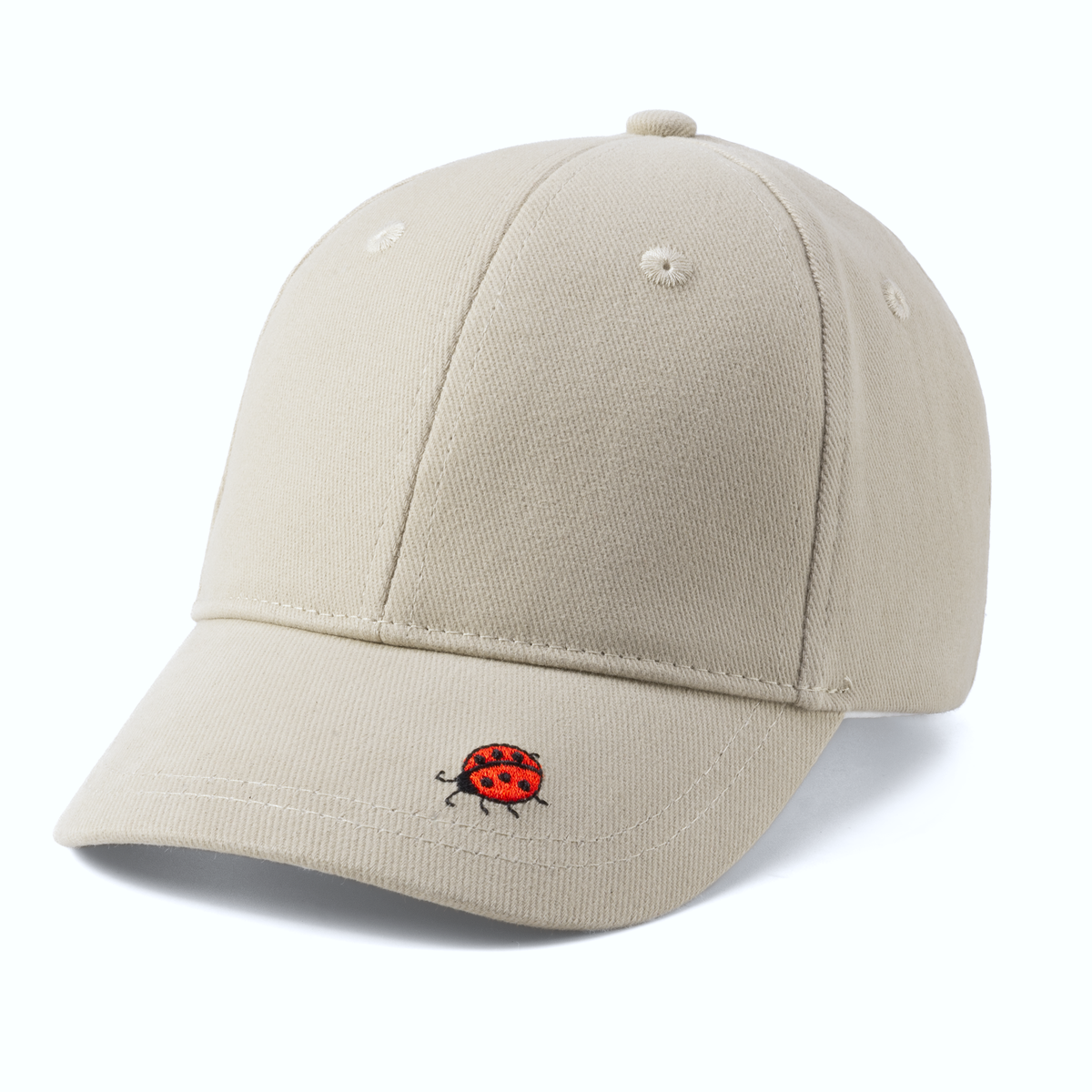Kids Baseball Hat - Natural / Ladybug - (Girls 2-6/7y)