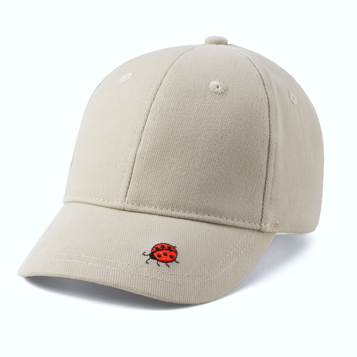 Kids Baseball Hat - Natural / Ladybug - (Girls 2-6/7y)