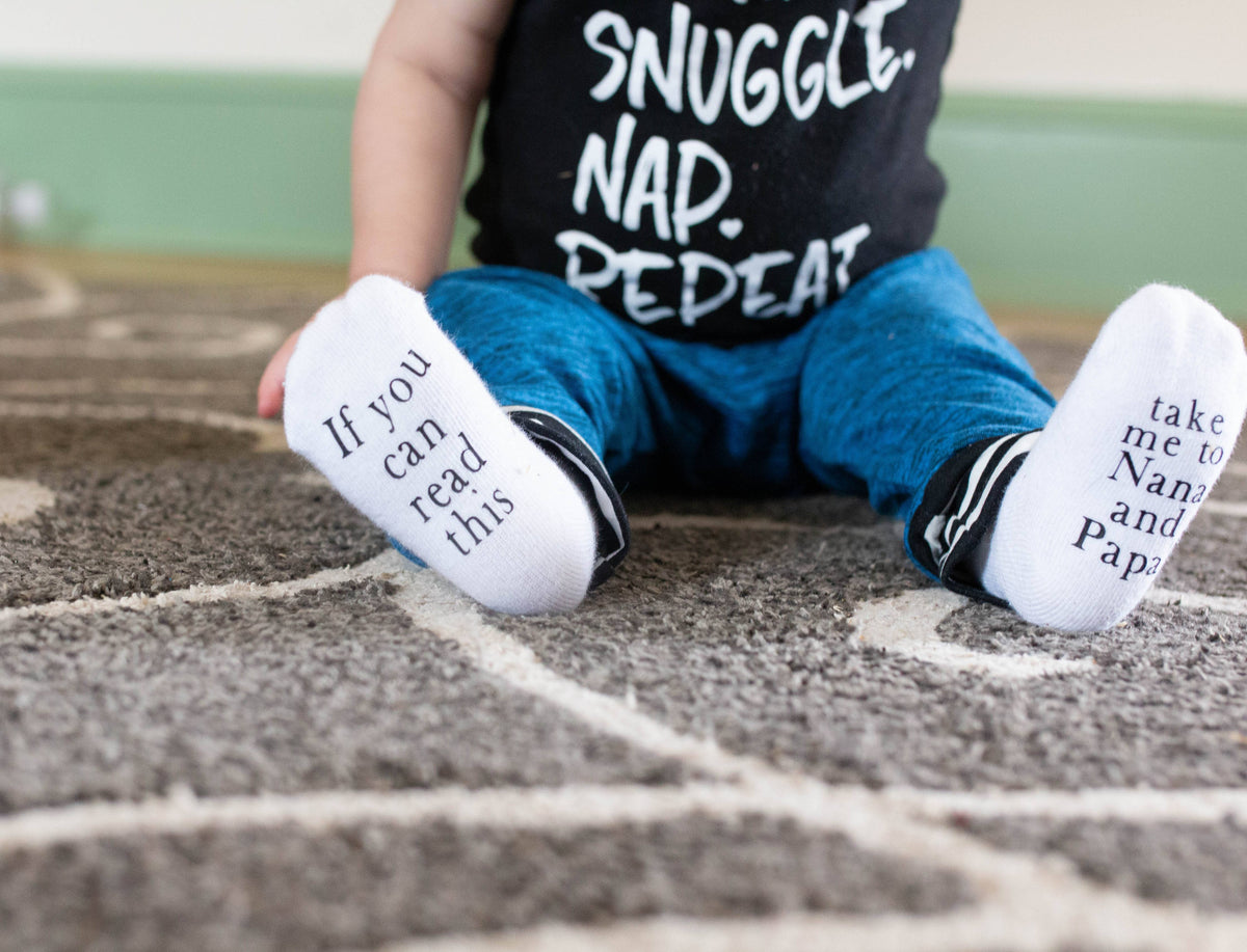 Take Me to Nana and Papas Baby Socks | Gifts for Grandparent