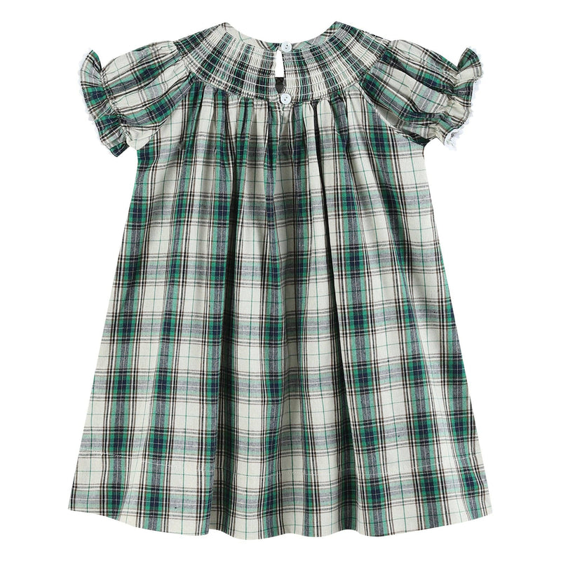 Christmas Tartan Smocked Bishop Dress