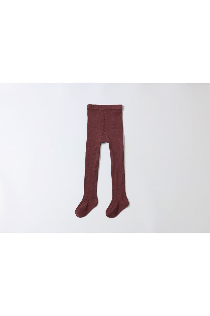 Mulberry ribbed knit tights