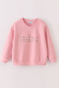 Pink mini embroidery mom&me sweatshirt