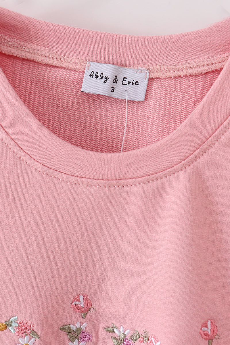 Pink mini embroidery mom&me sweatshirt