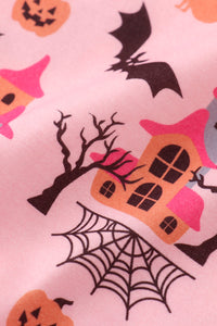 Pink halloween girl pajamas set