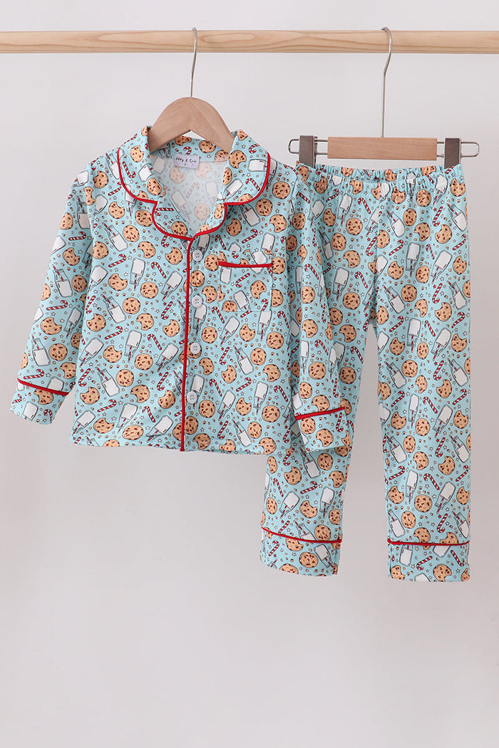 Santa claus cookie print pajams set