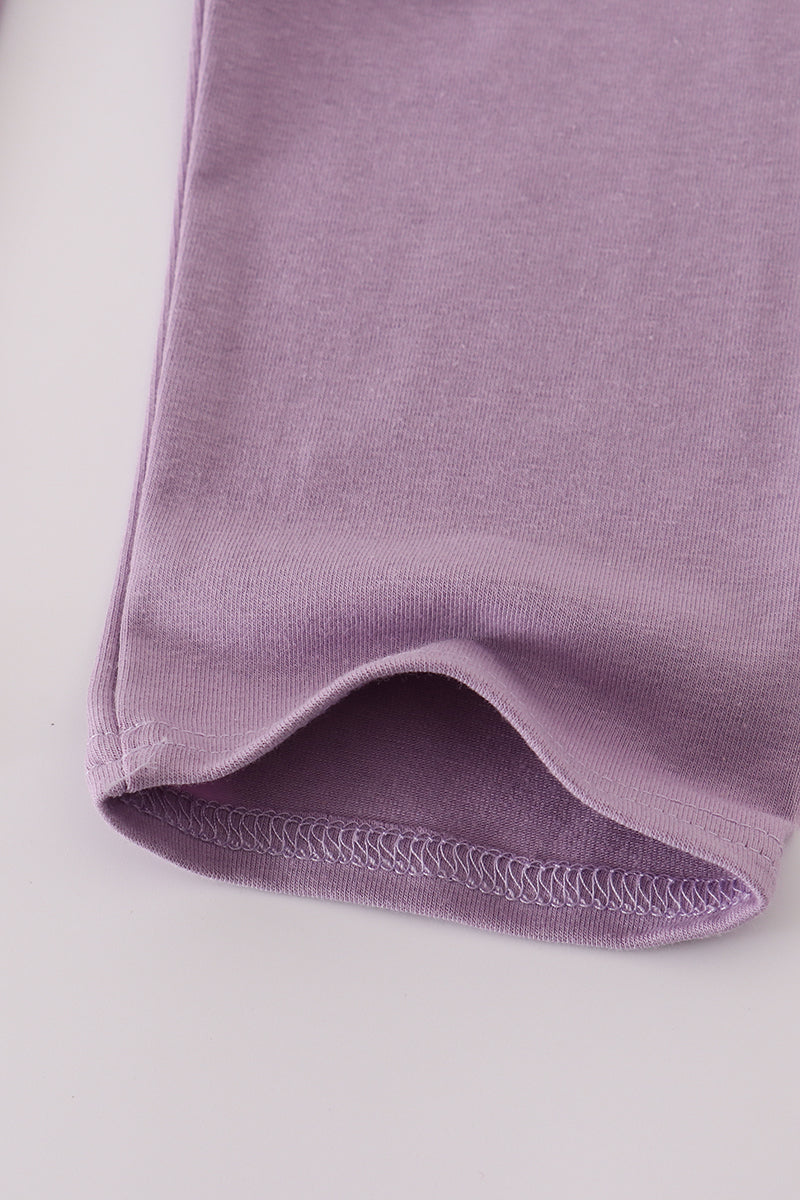 Purple floral print pants set