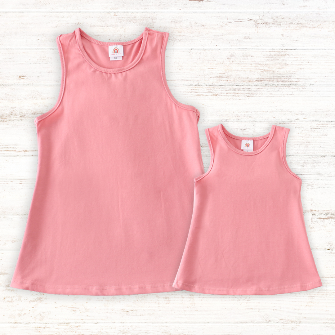 Mauve blank basic kids teens adult tank top