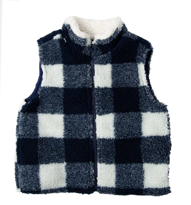 Toddler through 4/7 Boys Blue and White Sherpa Vest