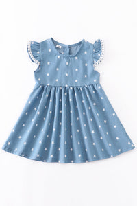 Blue star pom pom dress