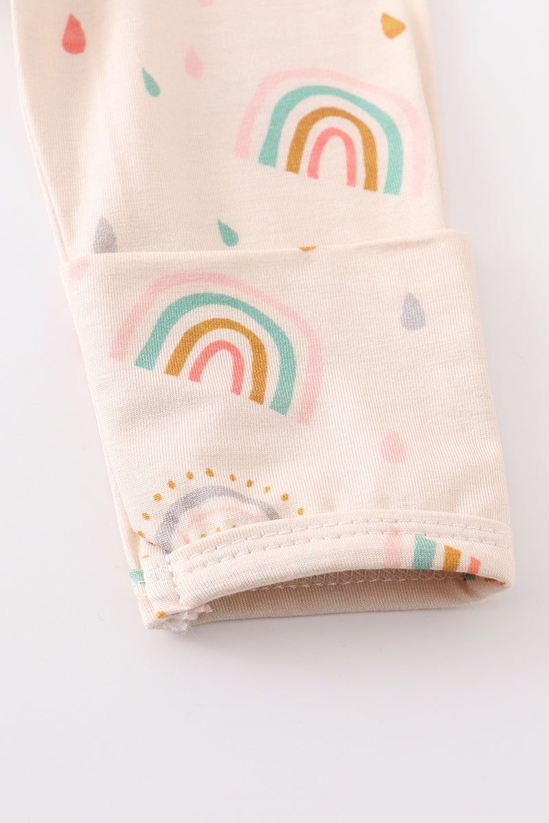 Rainbow print hairband baby gown